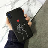 Cute Love Heart Print Back Cover For iPhone X 7 6 6S Plus 5 5S SE Phone Case Hard PC Cases Coque For iPhone 8 8 Plus