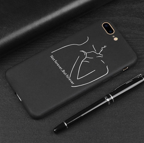 3D Relief Phone Case For iPhone 6 6s 7 8 Plus X 5 5s SE Cover Cute Cartoon Love Heart Soft TPU Black Capa For iPhone 8 XR XS Max