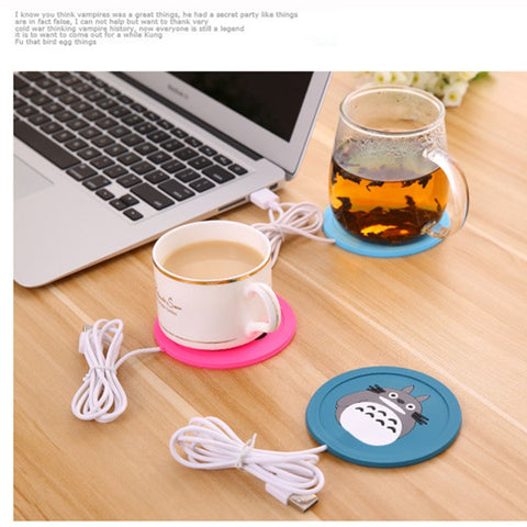 USB Warmer Gadget Cartoon Silicone thin Cup-Pad Coffee Tea Drink usb Heater Tray Mug Pad nice Gift