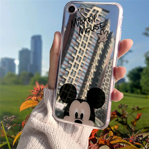 Cartoon Minnie Mouse Silicone Case for iPhone 6s plus Case TPU Mickey Mirror Cover for iPhone X Xr Xs Max 7 8 Plus 5 5s SE Cases