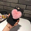 Lovely 3D Love Heart Cute hair Phone Case Cover For iphone 6/7/8/s/Plus Cases Fashion Back Cover best gifts for girls For iPhone