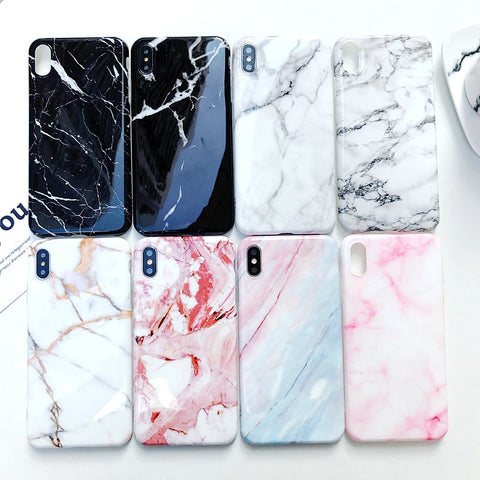 New Luxury Glossy Marble Veins Phone Case For iPhone X XS XR 6 6S 7 8 Plus For iPhone XS MAX Cases Fashion Dreamlike TPU Cover